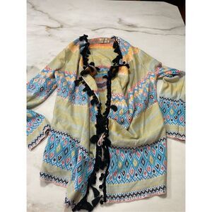 Chekanka Cardigan Women's Southwestern knit Multicolor Size large